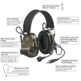 3M Peltor Comtac VI Electronic Headset NATO Wiring - Headband Model