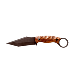 Ring Tanto with Ironwood Scales, Carbon Fiber Pins, and Rockwork