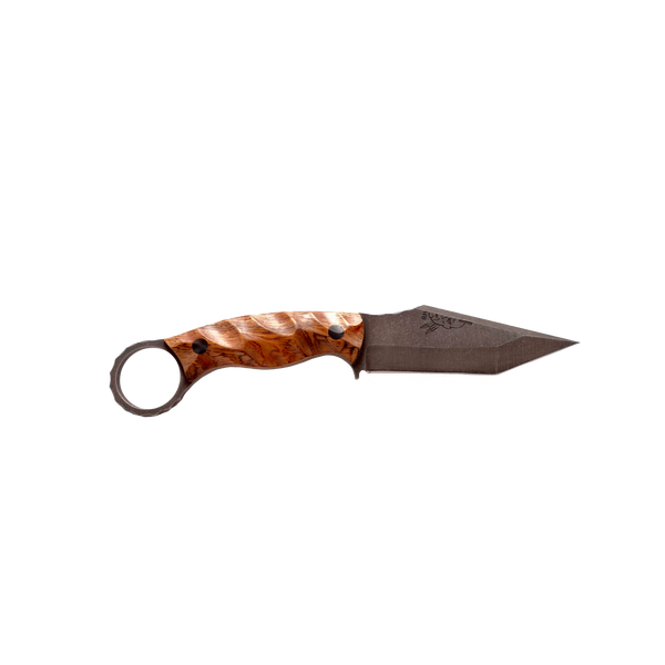 Ring Tanto with Ironwood Scales, Carbon Fiber Pins, and Rockwork