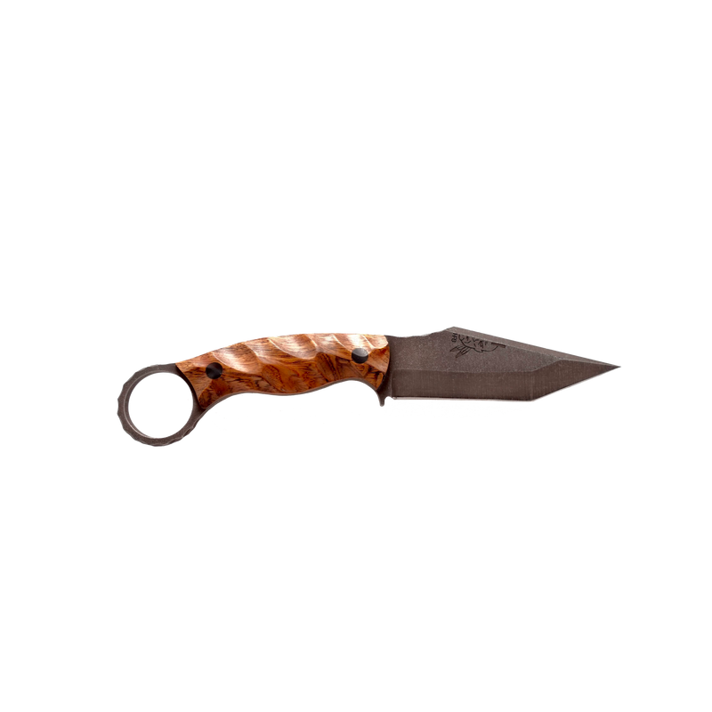 Ring Tanto with Ironwood Scales, Carbon Fiber Pins, and Rockwork