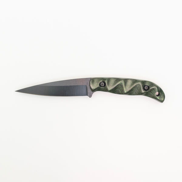 Ryu Combat Blade with Green Infused Carbon Fiber Scales